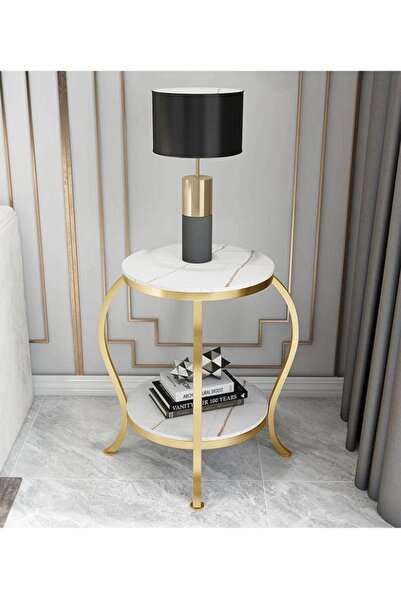Generic A round side table with a luxurious touch