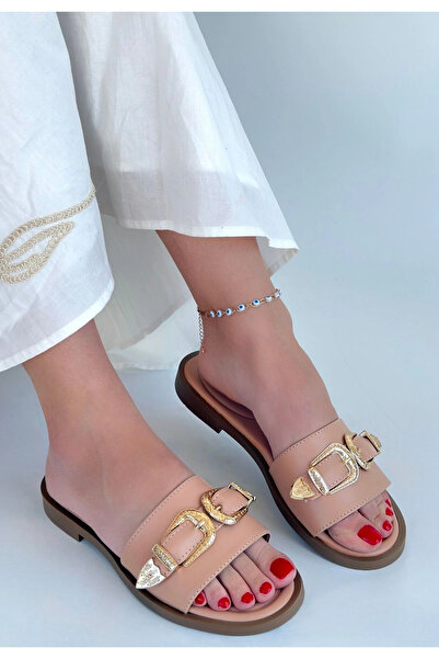 ALFA AKSESUAR 03 Sene Beige Skin Slippers