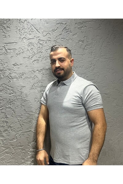 KILIÇ MODA Men's Gray Polo Neck T-Shirt