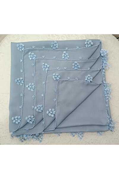 REYYAN İĞNE OYALI BUZ MAVSİİ DÜZ YAZMA