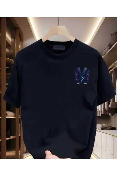 ORVIO Group Neon Lightning Logo Printed T-Shirt