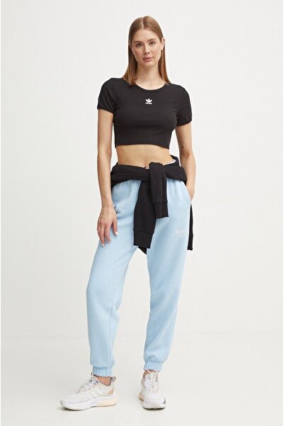 adidas Women's T-Shirt Top, Originals, Black, Cotton