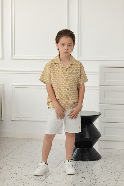 Alesaei-mondo tondo Stylish white boys' shorts 4137