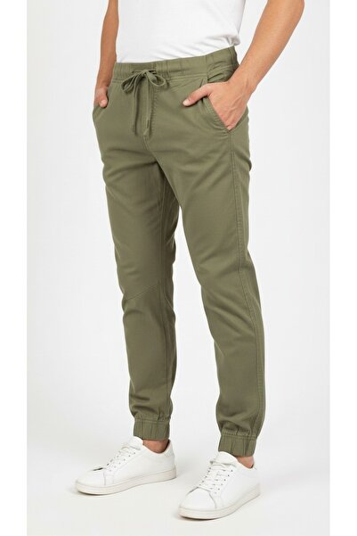 STITCH by MH Men's Solid Cotton 4 pocket Joggers- Olive