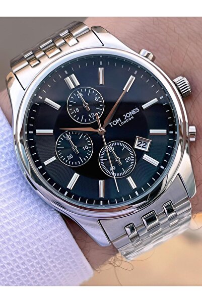 Tom Jones Men's Wristwatch 10080 with Bracelet Gift, Steel Strap, 3 Atm Water Resistant, 2 Years Warranty.