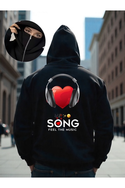 ship master سويت شيرت يونيسكس بقناع النينجا 3 Thread O قصة فضفاضة K بغطاء رأس...