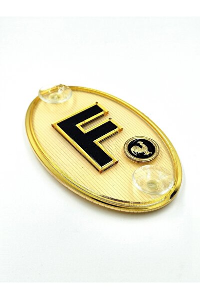 BsElektronik Special Ellipse Design Gold Series Letter F Glass Ornament with ...
