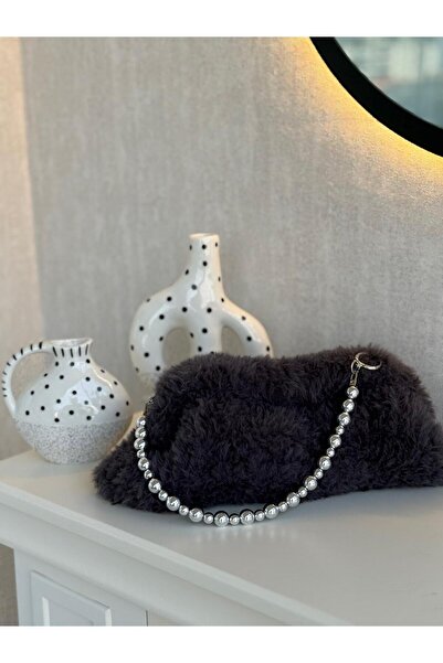 gulora حقيبة يد محبوكة يدويًا من الغزل الرمادي المنتفخ بتصميم 'السحابة' |   س...