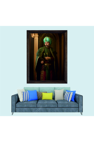 Lioncraft Osmanlı Yapay Zeka Yavuz Sultan Selim Portresi Çerçeveli Duvar Duva...