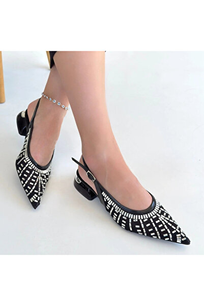 ALFA AKSESUAR 03 Piyar black stone heeled shoes