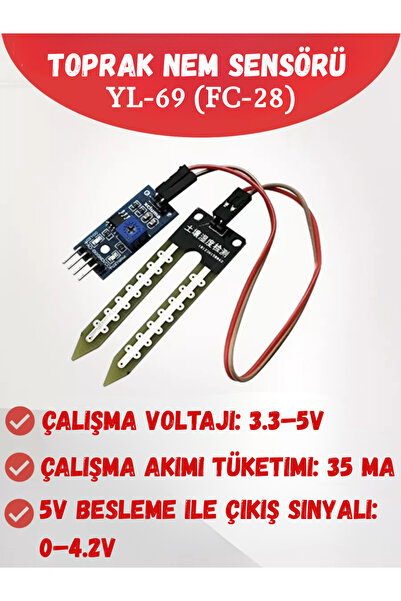 Arduino Toprak Nem Sensörü YL-69 (FC-28)