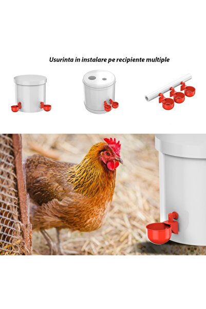Onuvio Set of 9 Automatic Waterers for Small Poultry: Ducks, Geese, Guinea Fowl, Chickens, Hens and Turkeys