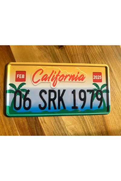 TEMİZİŞPLAKA Dekor Plaka, California Plaka, Retro Model, 15x30 cm, 2D BASKI, ...
