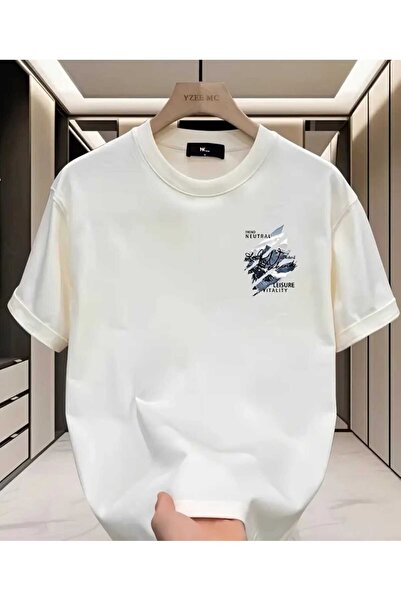 ORVIO Group Abstract Mountain Landscape Printed T-Shirt