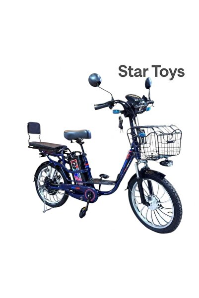 niyazi Electric bicycle with rechargeable battery, basket, and rear seat – Star Toys