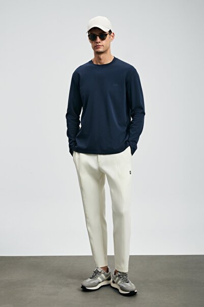 Lufian 112020056 Victor Long Sleeve T-Shirt Men's T-Shirt Dark Blue