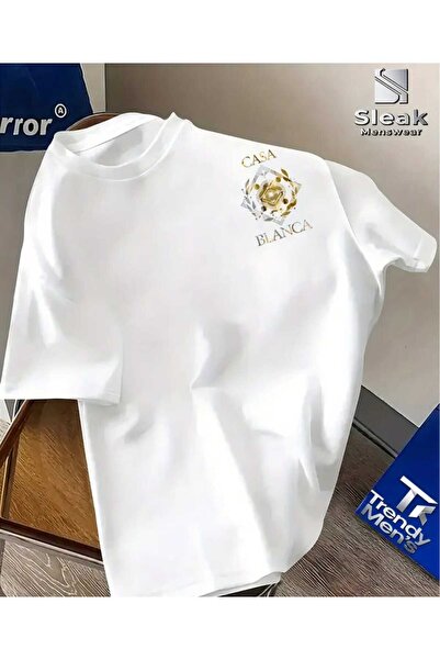 ORVIO Group 'Casa Blanca' Luxury Logo Printed T-Shirt