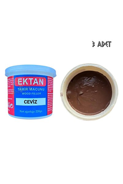 EKTAN Masif ve Ahşap Tamir Macunu CEVİZ 220 gr. - 3 Adet