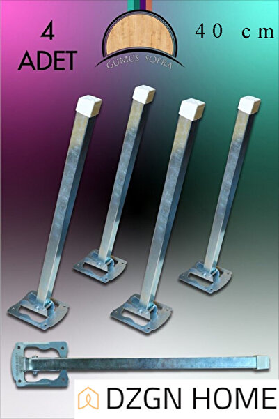 DZGN HOME Metal Katlanır Yer Sofrası Ayağı - Metal 4'Lü Takım Sofra Ayağı 40 cm