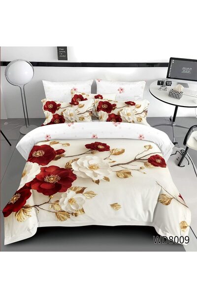 Primavara Double Bed Bedding 5D Digital Print - Floral with Elastic (5D14)