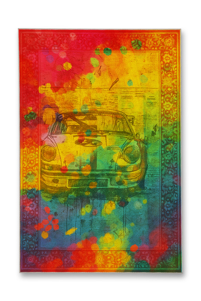 Rugs Modern Halı MOSSO Μπλε Μωβ Αποχρώσεις Έθνικ Λουλούδια με Σχέδιο Υφαντή Β...