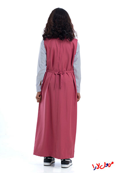 maryool lara Plain light pink apron, four-button model