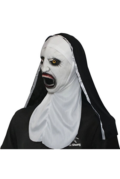 ELMHURST Demonic Nun Horror Mask – Realistic Latex for Halloween