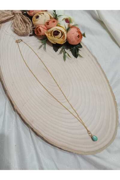 golden takış قلادة ذات طرف فيروزي