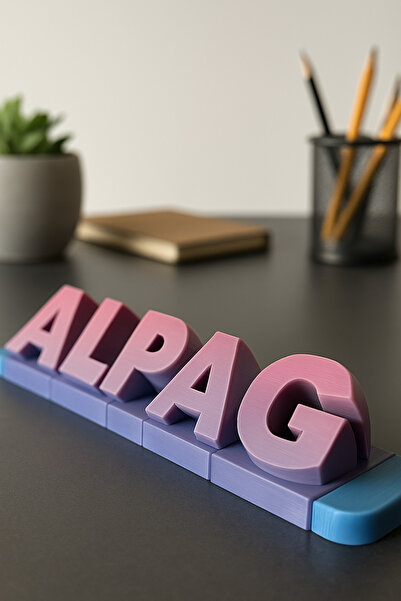 ALPAG Modüler Harf Blokları – "..." Yazılı 3D Puzzle Masa Dekoru