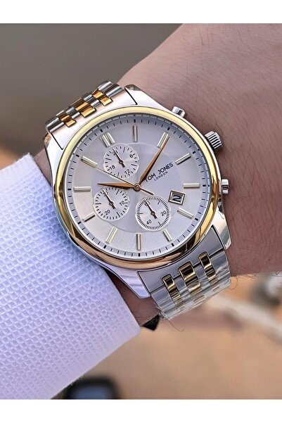 Tom Jones Men's Wristwatch 10080 with Bracelet Gift, Steel Strap, 3 Atm Water Resistant, 2 Years Warranty.