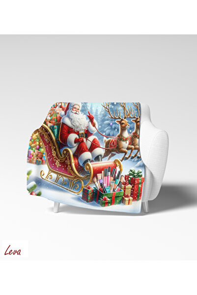 Home New Year Santa Claus Christmas Patterned Fleece Tv Blanket Blanket