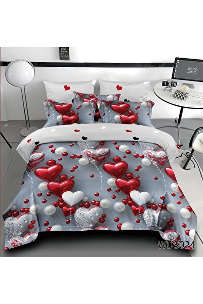 Primavara Double bed bedding 5D DIGITAL PRINT hearts with elastic 5D07
