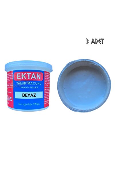 EKTAN Masif ve Ahşap Tamir Macunu BEYAZ 220 gr. - 3 Adet