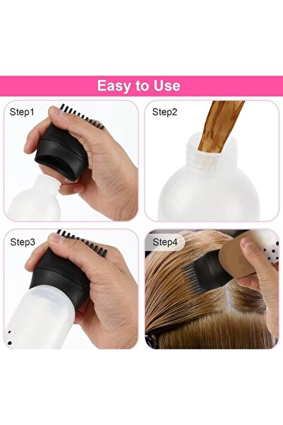 BULUT Pratik Saç Boyama Şişesi Saç Bakım Yağı Uygulama Tarağı Saç Diplerine Uygulama Aparatı