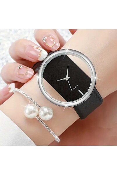 donna e milano Donna Black Color Transparent Model Elegant Quartz Watch