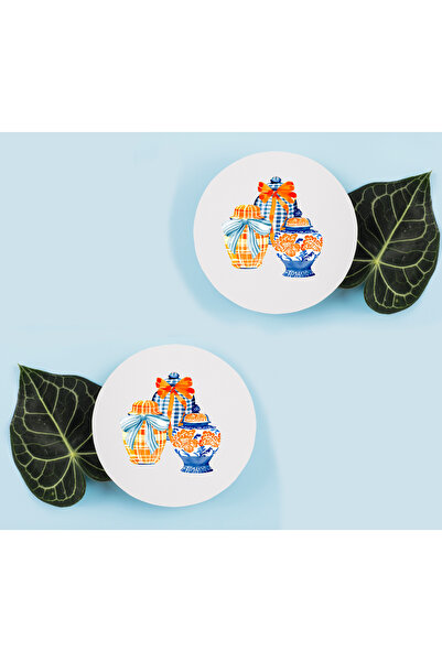 cuboo home Vase-Patterned Coasters 2 Pieces 9 cm