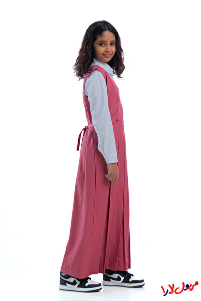 maryool lara Plain light pink apron, four-button model