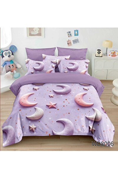 Primavara Double bed linen 5D Digital Print - Moon with Elastic (5D06)