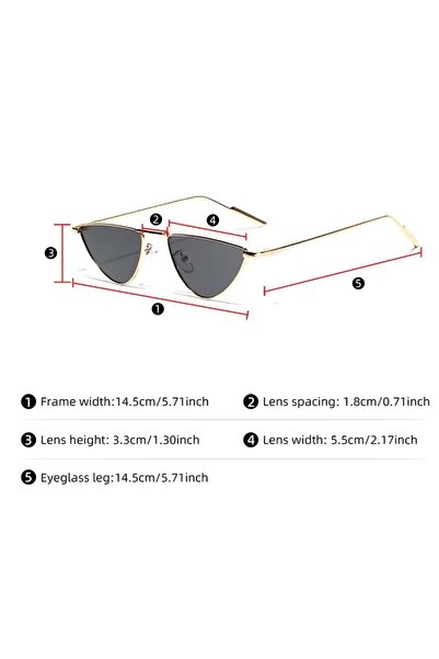 ACAR TAKI Women's Gold Frame, Everyday, Fashion Triangle Cat Eye Glasses Acr7894