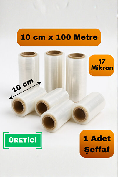 Truva Plastik Palet Streç Film 10 Cm 100 Metre Aşı Streci Eşya Sarma Kargo Pa...
