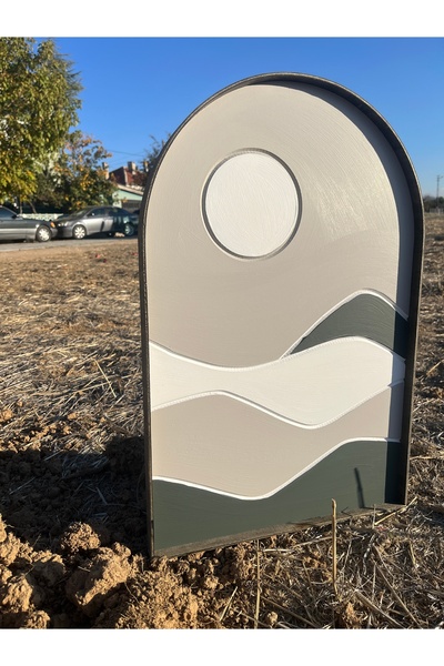 CIGILWOOD MOUNTAIN AND MOON ANTRASIT AHŞAP BOHEM TABLO DAĞLI VE AYLI ANTRASIT...