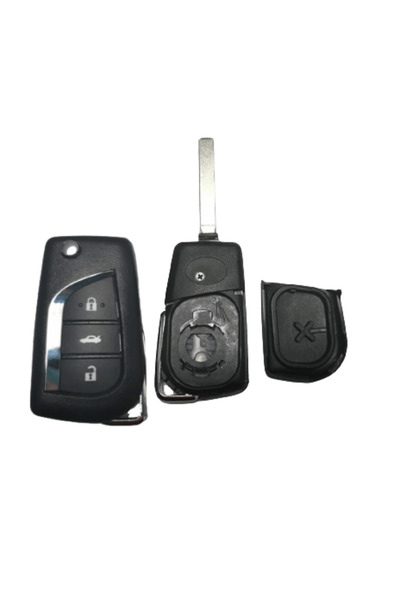 BRENET Carcasă cheie pliabilă Toyota, 3 butoane, cu suport pentru baterie pe carcasă, lamă VA2T