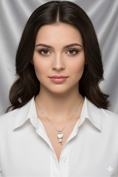 Dorvina قلادة نسائية من الفولاذ مطلية باللون الفضي على شكل قطة موديل 316L لا ...