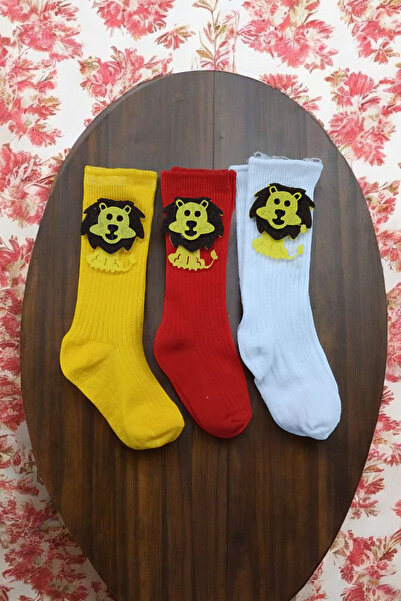 ÖZKARDEŞLER BABY 3-Pack of Knee-High Socks with Felt Figures
