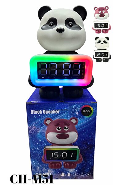 Generic Children's LED Alarm Clock BT Speaker Panda And Bear Model CH-M51