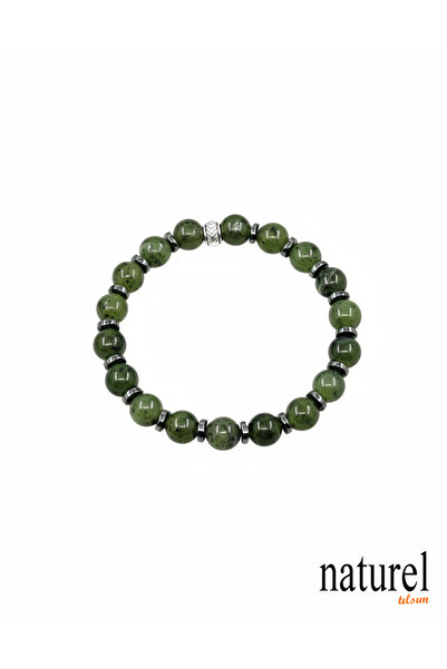 Naturel Tılsım سوار من حجر اليشم الطبيعي مقاس 8 ملم