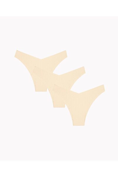 İntive Lingerie Nbb Laser V Cut High Waist 3-Pack Panties (Burgundy, Nude, Bl...