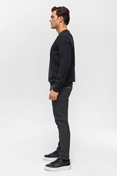 SÜVARİ O Neck Thessaloniki Black Men's Sweatshirt Sw2013700010