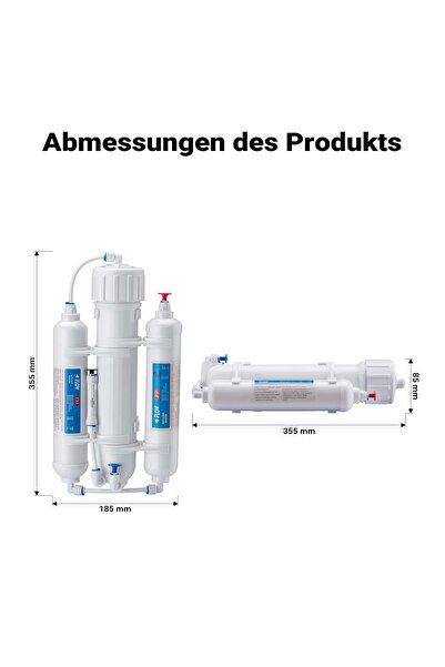 Naturewater 3 Stage Water Filter, Reverse Osmosis 190l/day 50GPD, Water Treatment System