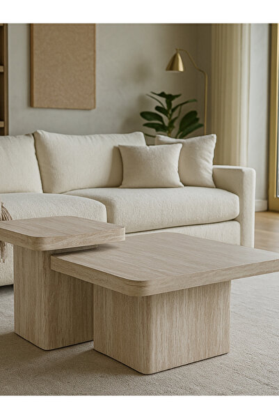 BEC60 طقم طاولات قهوة متداخلة - شكل منحني أنيق